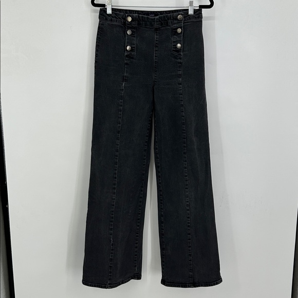 Boden Black Sailor Wide Leg Jeans Size 10 LONG - Picture 2 of 9